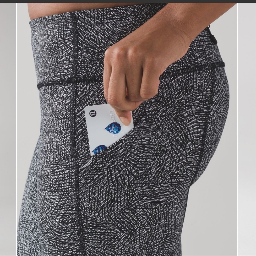 Lululemon Pace Rival Crop (19") Line Up White Black / Black